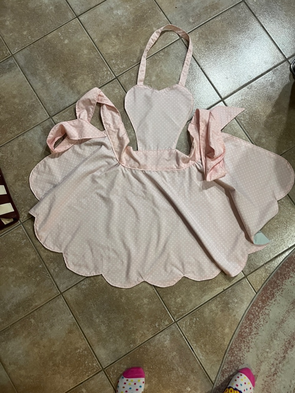 Retro inspired Sweetheart Pink Polka Dot apron